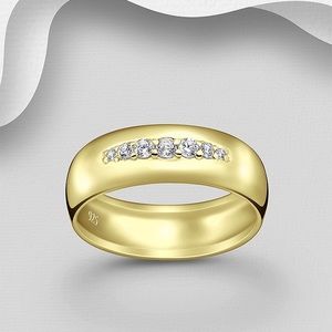 14K GOLD PLATED CZ DIAMOND RING